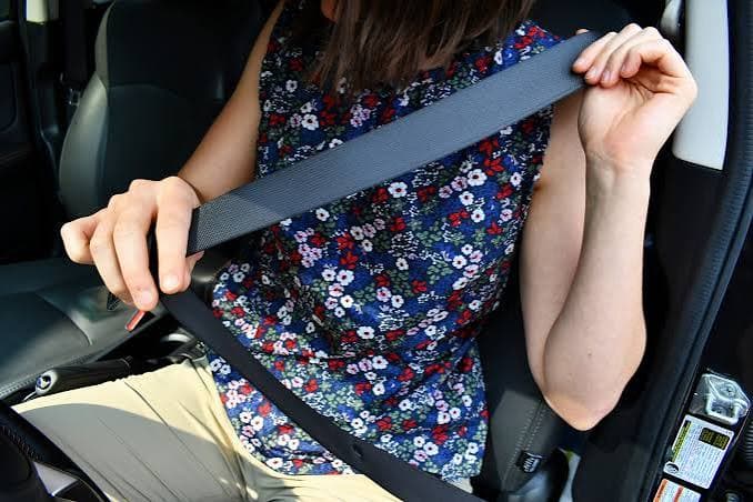 Waterline stain on fully extended seat-belt webbing