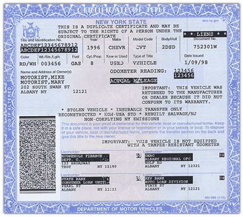 Rebuilt-title inspection certificate and repair invoices
